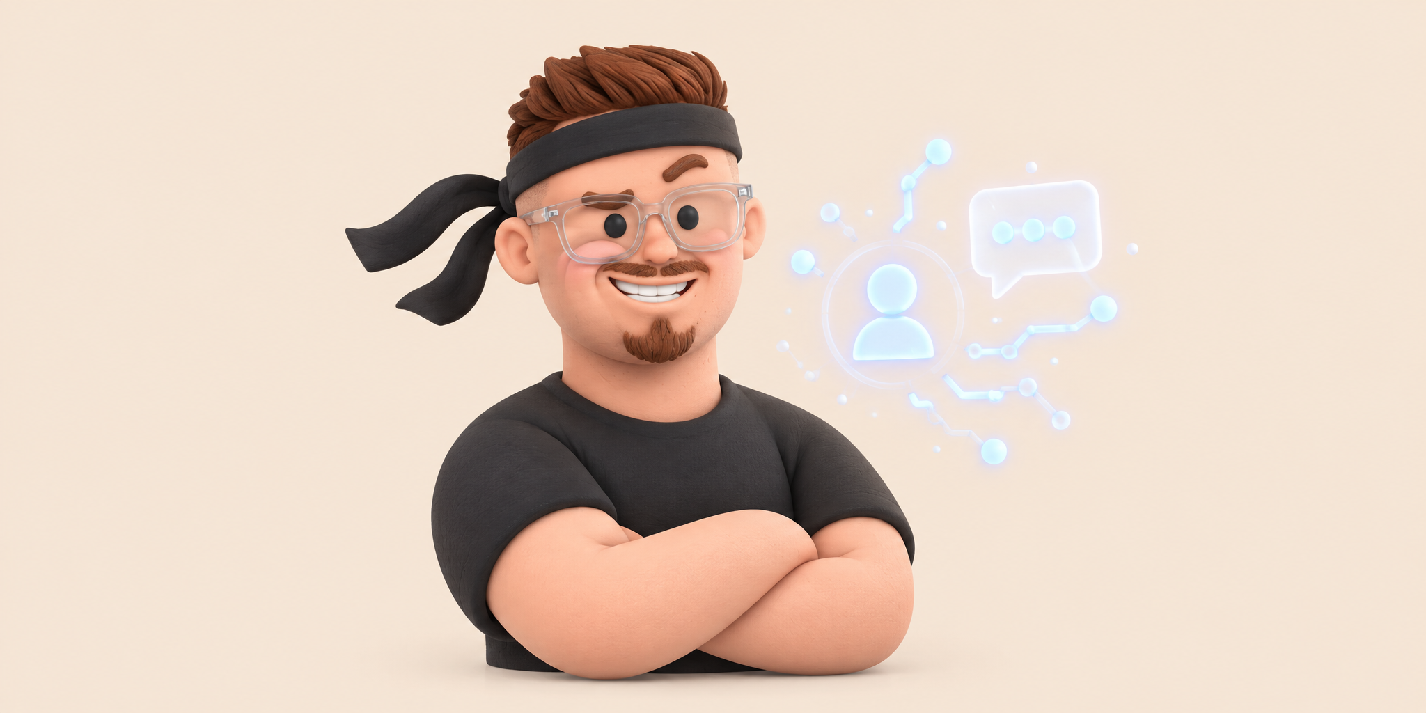 Leander as an AI Ninja in the OTTO 3D style